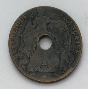 1923 INDOCHINA FRANCESA 1 céntimo INDOCHINA FRANCIA INDOCHINA KM# 12.1 - Imagen 1 de 4