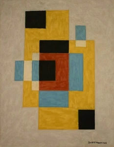 Emil Bisttram New Mexico Modernist 1940 Transcendental Geometric Abstraction - Picture 1 of 2