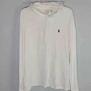 Polo Ralph Lauren Jersey Camiseta Con Capucha Blanco Mangas Largas Talla Grande - Imagen 1 de 8