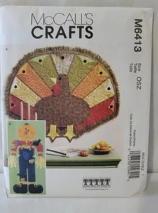 McCall's M6413 Fall Decor Turkey & Scarecrow Wall Hangings UNCUT Pattern - Picture 1 of 2