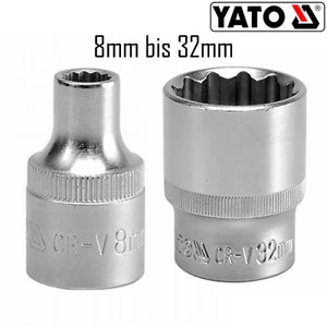 YATO Steckschlüssel Stecknuss Vielzahn Nuss Einsatz 1/2" 12-kant 8mm - 32mm - Bild 1 von 2