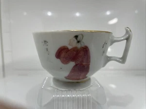 Rare Antique Chinese procelain Famille Rose figure wushuangpu yea cup - Picture 1 of 9