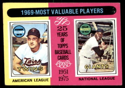 1975 Topps #207 1969 MVPs (Harmon Killebrew / Willie McCovey) (VG) - Image 1 of 2