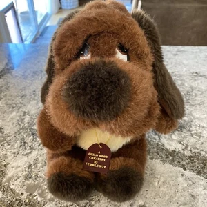 CUDDLE WIT VINTAGE 1986 BROWN PUPPY DOG PUP PLUSH TOY 17'' EUC - Picture 1 of 7