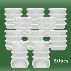 50 pcs Lunch Containers 1000ml Disposable Lunch Boxes Plastic Outdoor Camping - Picture 1 of 5