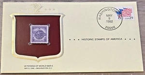 HISTORISCHE BRIEFMARKEN AMERIKAS, Veteranen des Zweiten Weltkriegs Washington DC 9. Mai 1992 - Bild 1 von 2