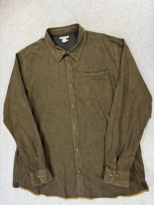 Рубашка на пуговицах Carbon2Cobalt 100% хлопок с длинным рукавом (мужская XL) коричневая - Изображение 1 из 4