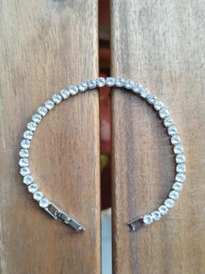 Bracciale Tennis argento unisex zirconi da 2,8mm 19cm - Immagine 1 di 4