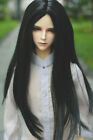 8-9 1/3 BJD Black Straight Long Wig LUTS Doll Slight Buckle Tips Hair