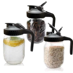 Pour Hole Jar Lids With Handle Wide Mouth Mason Jar Lids Wide Mouth Mason Jar - Picture 1 of 16