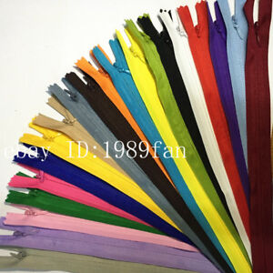 20pcs Colorful Nylon 3# Invisible Zippers (12-20 inch ) Tailor  Sewing Craft 