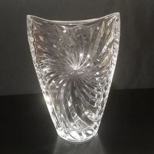 Studio Nova Oblong Crystal Vase Pinwheel Design 10" Tall - Picture 1 of 10