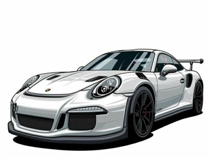 Porsche Decal  ~  Vinyl Car Wall Sticker - Small to XLarge D2 - Image 1 of 1