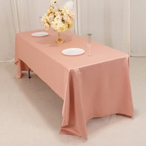 Dusty Rose 60x126" RECTANGLE Lamour Satin TABLECLOTH Wedding Party Home Banquet - Picture 1 of 8