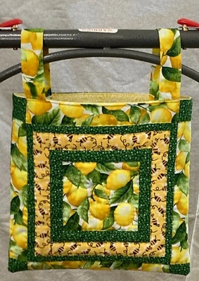 Organizador/bolsa Walker Lemons & Bee acolchoada à mão forrada 10 X 10" feita à mão JWO-292 - Imagem 1 de 4