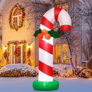 6 FT Christmas Inflatables Candy Cane Outdoor Decorations Blow Up Yard Candy ... - Bild 1 von 6