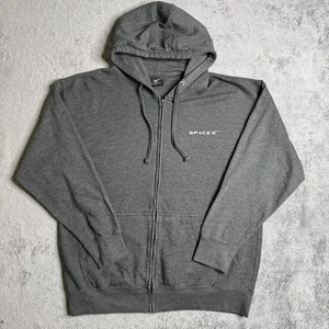 SpaceX Falcon Heavy Hoodie Jacke Official Elon Musk Herren XL grau Full Zip Fleece - Bild 1 von 6