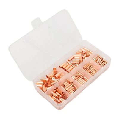 250XGT1-6mm Copper Tube Butt Wire Ferrule Cable Crimp Connectors Terminal W/ Box - Image 1 of 4