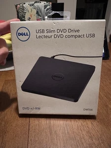 Dell Dw316 Usb Slim Dvd Drive Dvd+/-rw External Drive With Burner - New Sealed - Picture 1 of 4