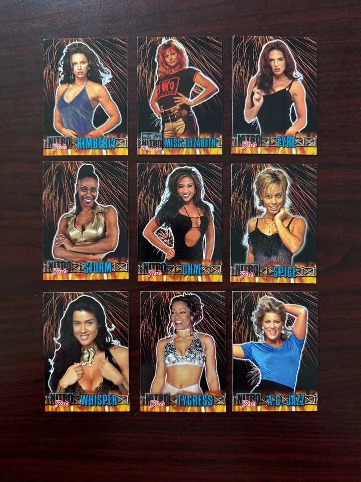 1999 Topps WCW Nitro Girls Trading Card Lot of 9, EX-NM - Image 1 of 1