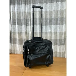 Frye schwarz Leder Rollgepäck Laptoptasche mit Griff fehlender Riemen - Bild 1 von 9