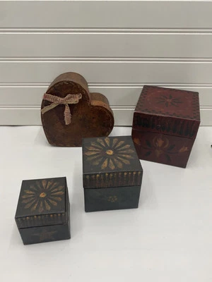 Bob’s Boxes Lang Card Co. Parlour Colors Nesting Set Of 3 + Heart Shaped Box - Image 1 of 4