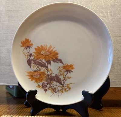 1 Platos de Cena Vintage Años 70 Stetson Melamina 9 Pulgadas Retro Naranja Flores Margarita Foto 1 de 4