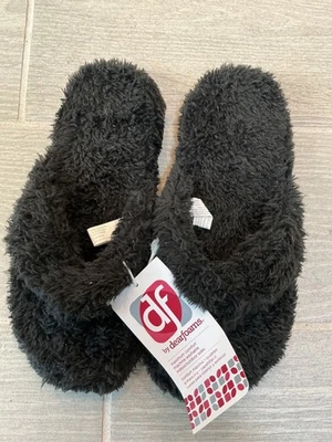 DF Dearfoams Thong Black Women’s Slippers sz Small 5-6 - Image 1 of 4