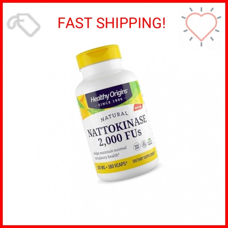 Наттокиназа Healthy Origins 2000 FU (100 мг, без ГМО, без глютена, циркулятор - Изображение 1 из 1