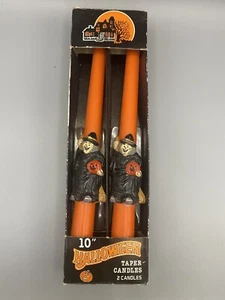 Set of 2 New Open Box Vintage Halloween Witch Candles Taper 10" - Picture 1 of 6