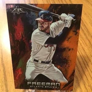 2018 Topps Fire Freddie Freeman #/299 Orange refractor