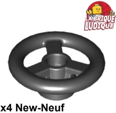 Lego 4x vehicle voiture Steering Wheel Small volant noir/black 30663 NEUF