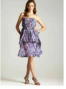  Burbuja de tafetán multicolor Badgley Mischka talla 4 $475 nueva con etiquetas - Imagen 1 de 4