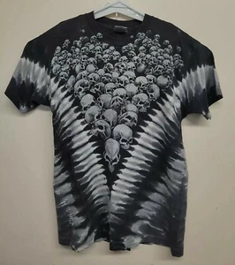 Vintage VTG 1993 RARE OG Skull Pile Liquid Blue All Over Print Tee Shirt Size XL - Picture 1 of 8