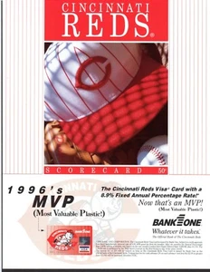 1996 CINCINNATI REDS Vs Colorado Rockies SCORECARD PROGRAM  NM-MINT - Picture 1 of 1