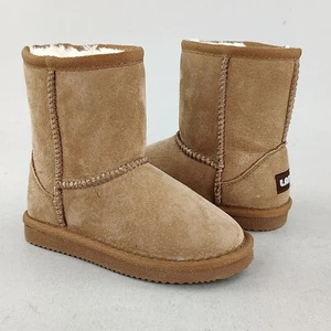 Lamo Toddler Size 11C Faux Fur Lined Ankle Boots Chestnut Brown Suede - Picture 1 of 12