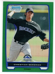 2012 Bowman Chrome Prospects Green Refractor #BCP126 Christian Bergman (Rockies)