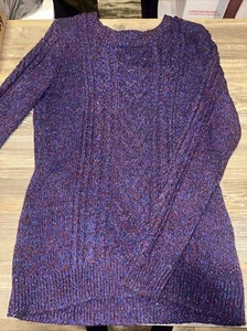 OLD NAVY Purple Cable Knot Sweater Size Medium. NWOT. V - Picture 1 of 10