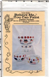 "Americana Glass Bowls" ©2002 Laurie Speltz's Believe Me...You Can Paint Pattern - Picture 1 of 5