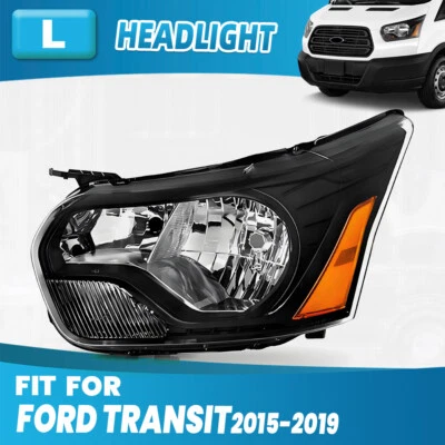 For 2015-2019 Ford Transit 150 250 350 Halogen Black Headlight Left Driver Side - Image 1 of 4