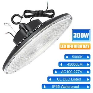 KUKUPPO 300W UFO Led High Bay Light Gym Warehouse Industrial Garage Lamp Fixture - Picture 1 of 12