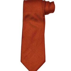 Cremieux Men’s 100% Silk Tie Blaze Burnt Orange Geometric Pattern Made in USA - Picture 1 of 8