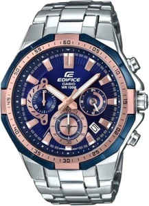 Reloj Casio Edifice para hombre plateado acero inoxidable esfera azul EFR-554D-2AVUDF - Imagen 1 de 5