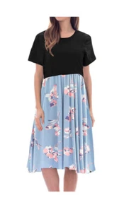 Smallshow Women's Short Sleeve Patchwork Nursing Dresses for Breastfeeding Small - Picture 1 of 4