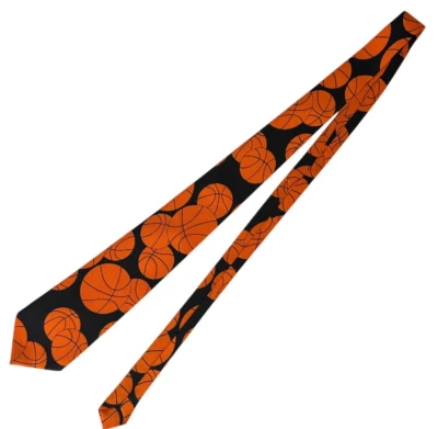Corbata de baloncesto A. Rogers de colección azul marino naranja deportivo equipo atlético gráfico divertido Foto 1 de 4