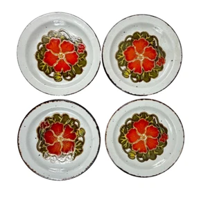 Midwinter Stonehenge Nasturtium Floral Dessert Bread Plate 7" Set of 4 Stoneware - Picture 1 of 6
