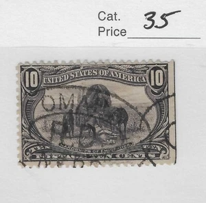 US Scott # 290,10 cent gray violet, Hardship of Imigration, 1898, VF, scv. $35 - Picture 1 of 2