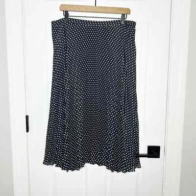 Falda midi plisada línea A talla 14 LOFT negra blanca a lunares Foto 1 de 4
