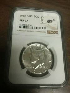 1966 SMS Kennedy Half Dollar - NGC MS67 -Special Mint Set - Picture 1 of 4