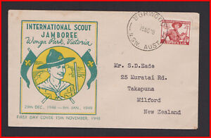 BOY SCOUTS 1948, envelope, Victoria Australia Posted to New Zealand